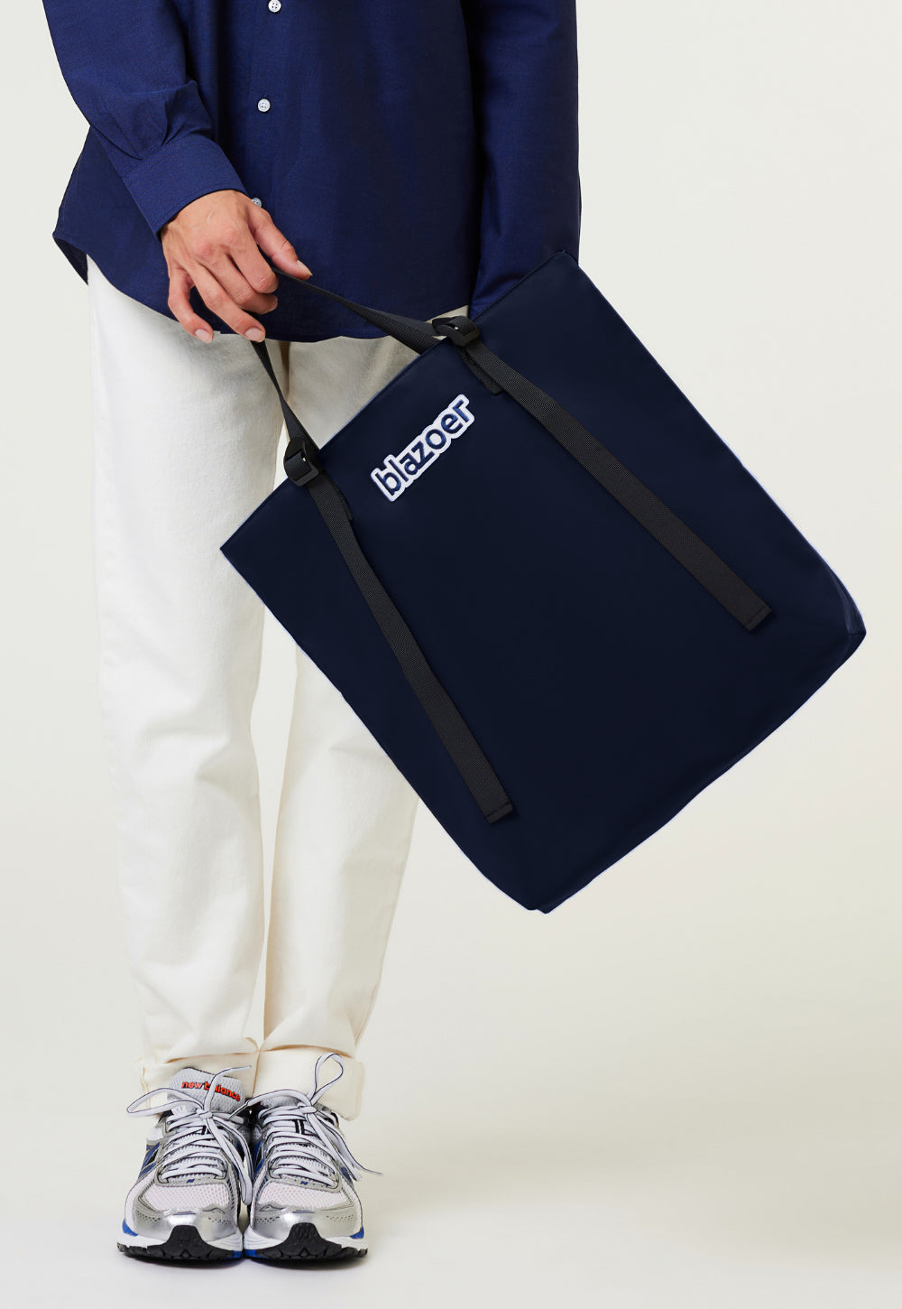 Regular tote - navy + navy logo patch