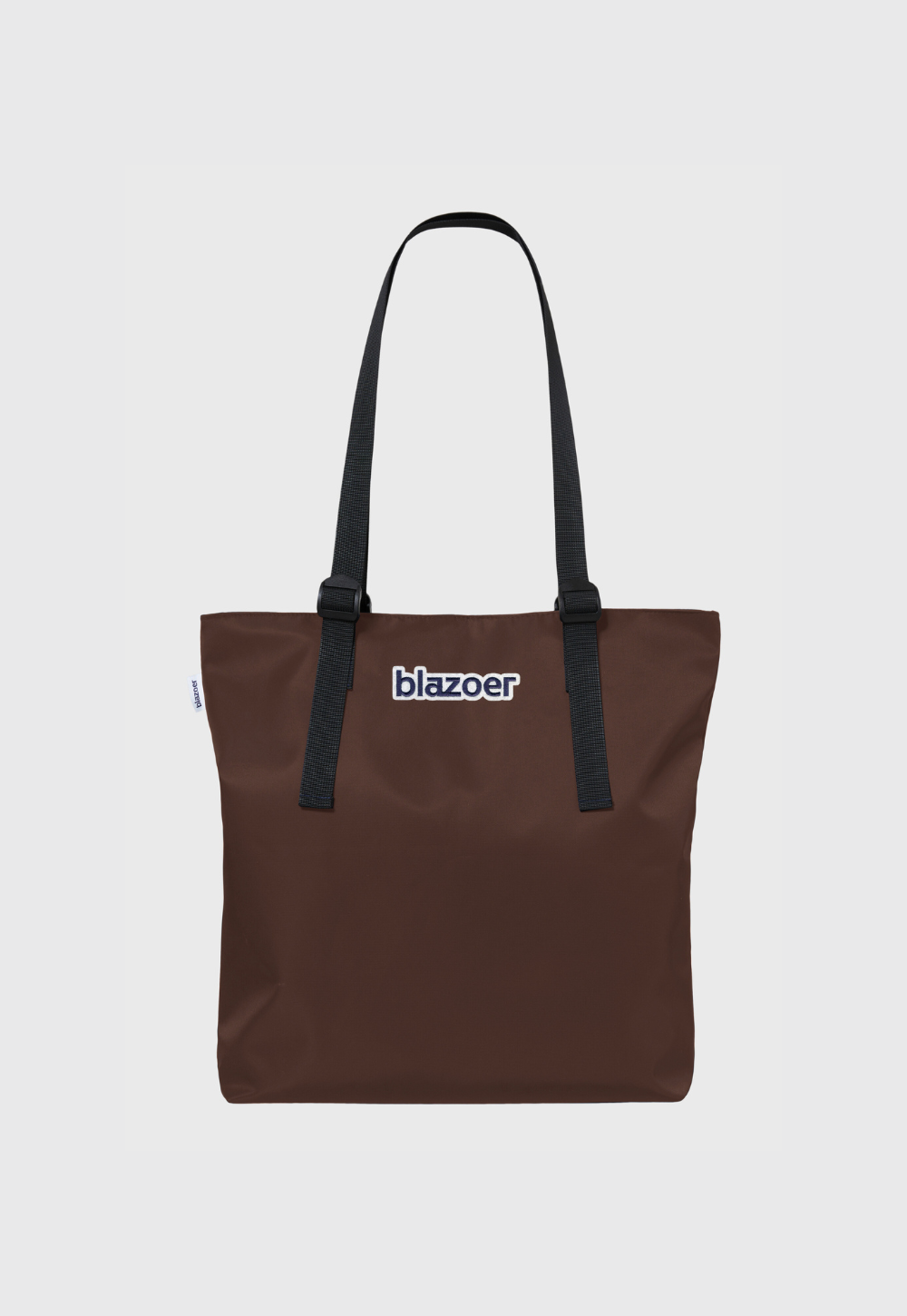 Tote - brown + navy logo patch