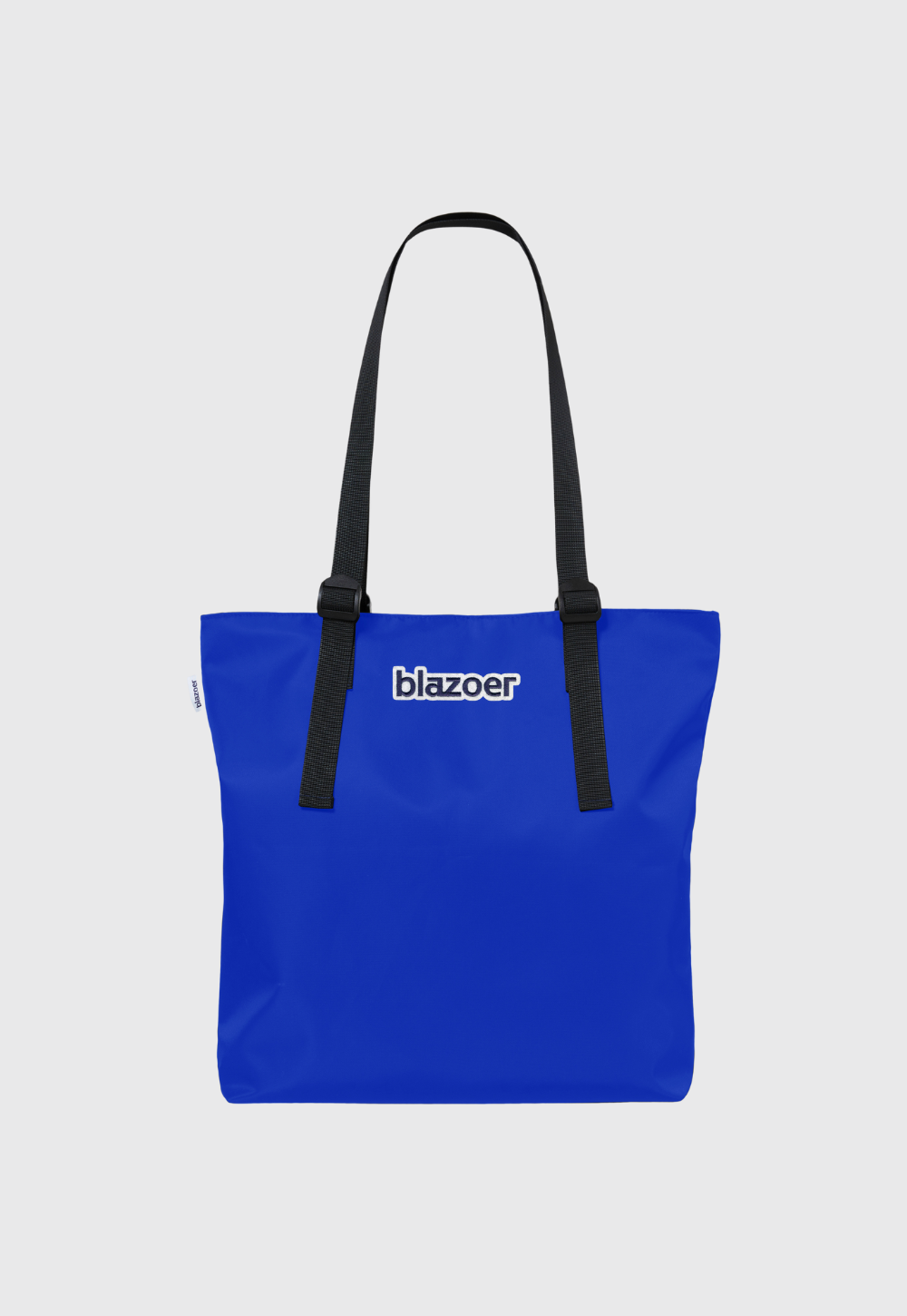 Regular tote - cobalt + navy logo patch